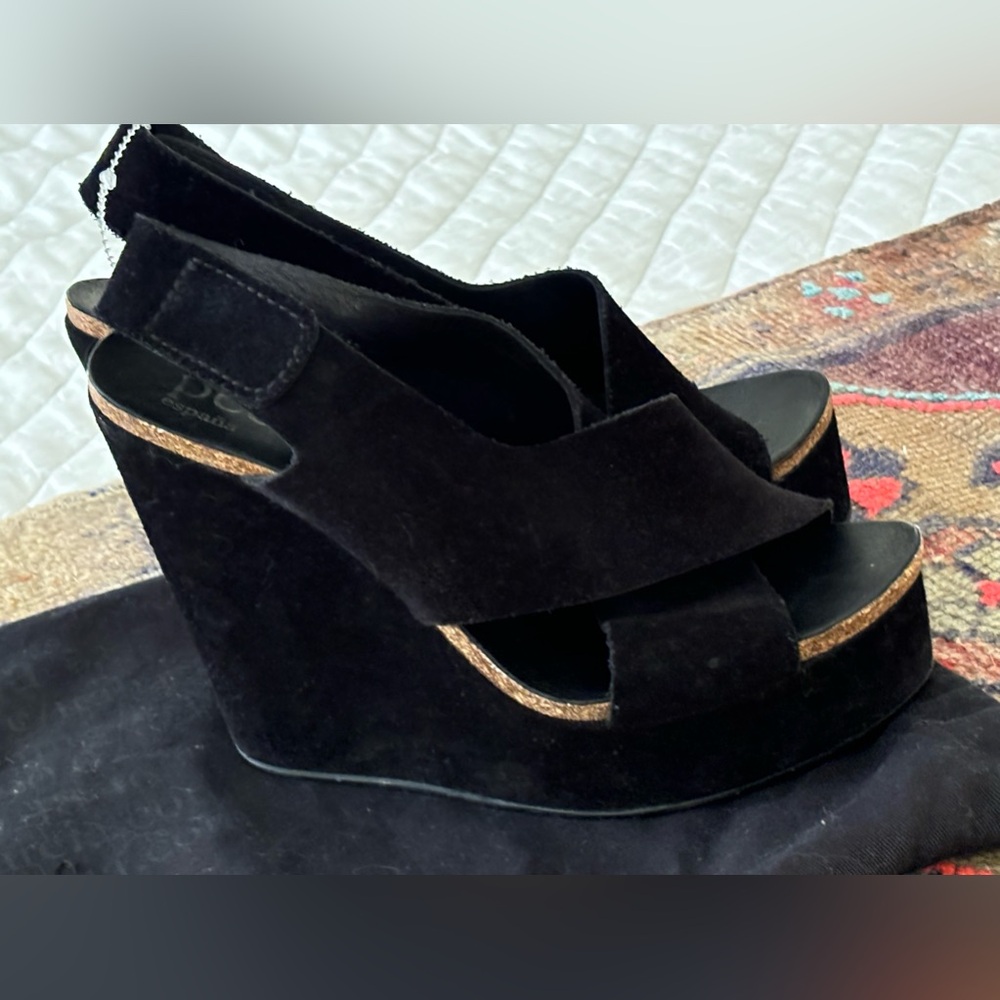 COPY - Pedro Garcia Suede Crisscross Platform Wedge 39 US 8.5